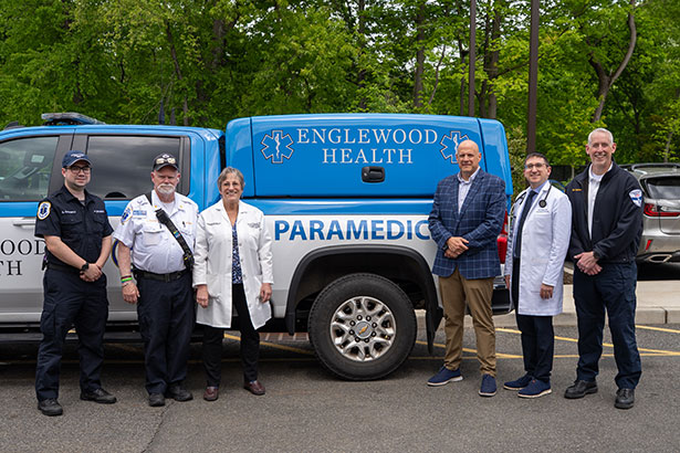 Englewood Health team members with paramedics truck