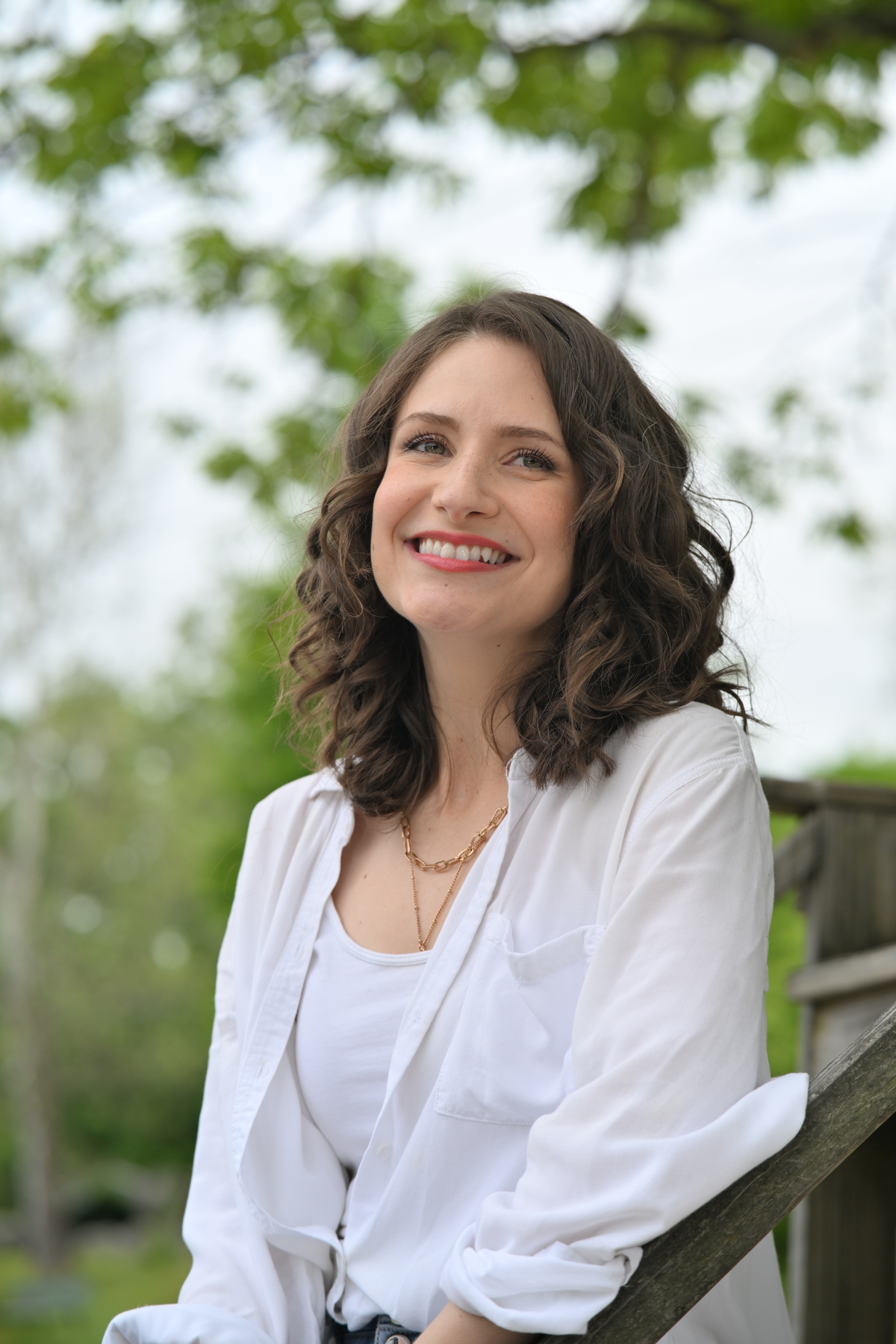 Portrait of a woman in a scenic outdoor setting