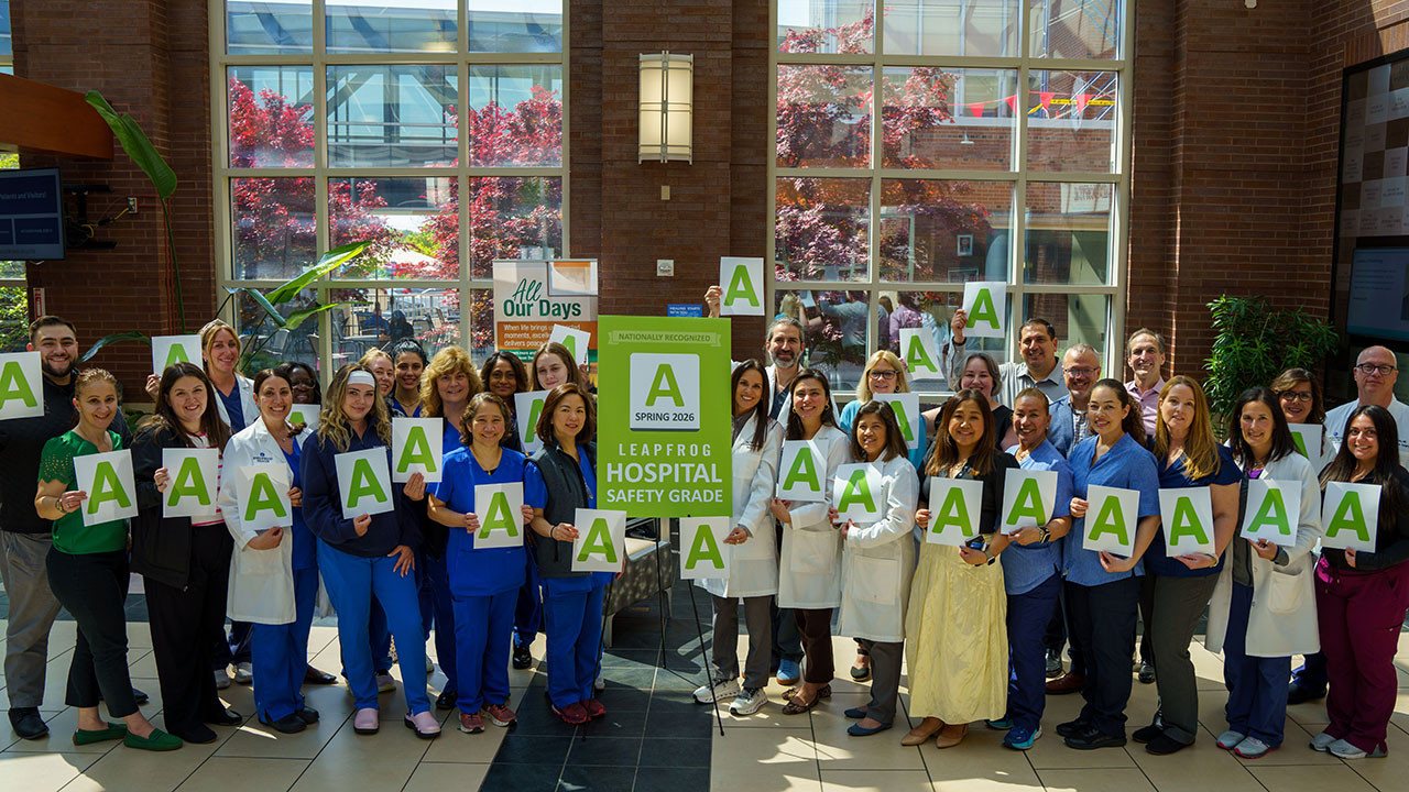 Englewood Hospital physicians and staff celebrating