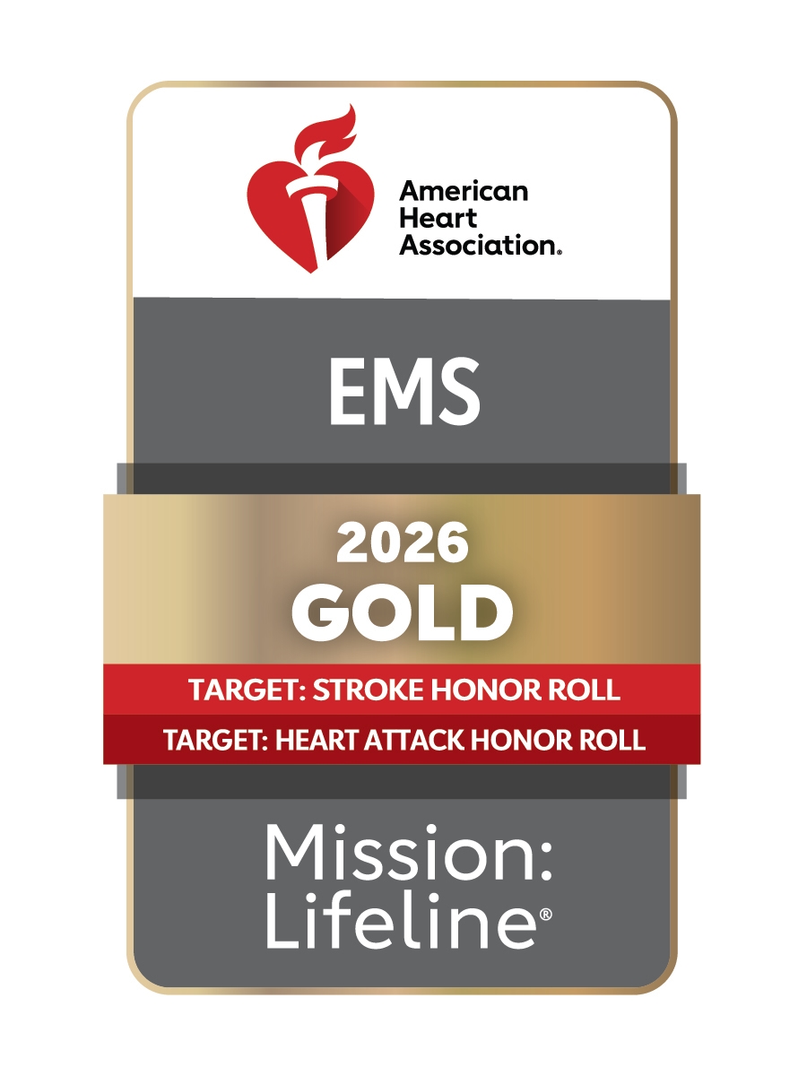 AHA Mission Lifeline Gold EMS 2026 award badge
