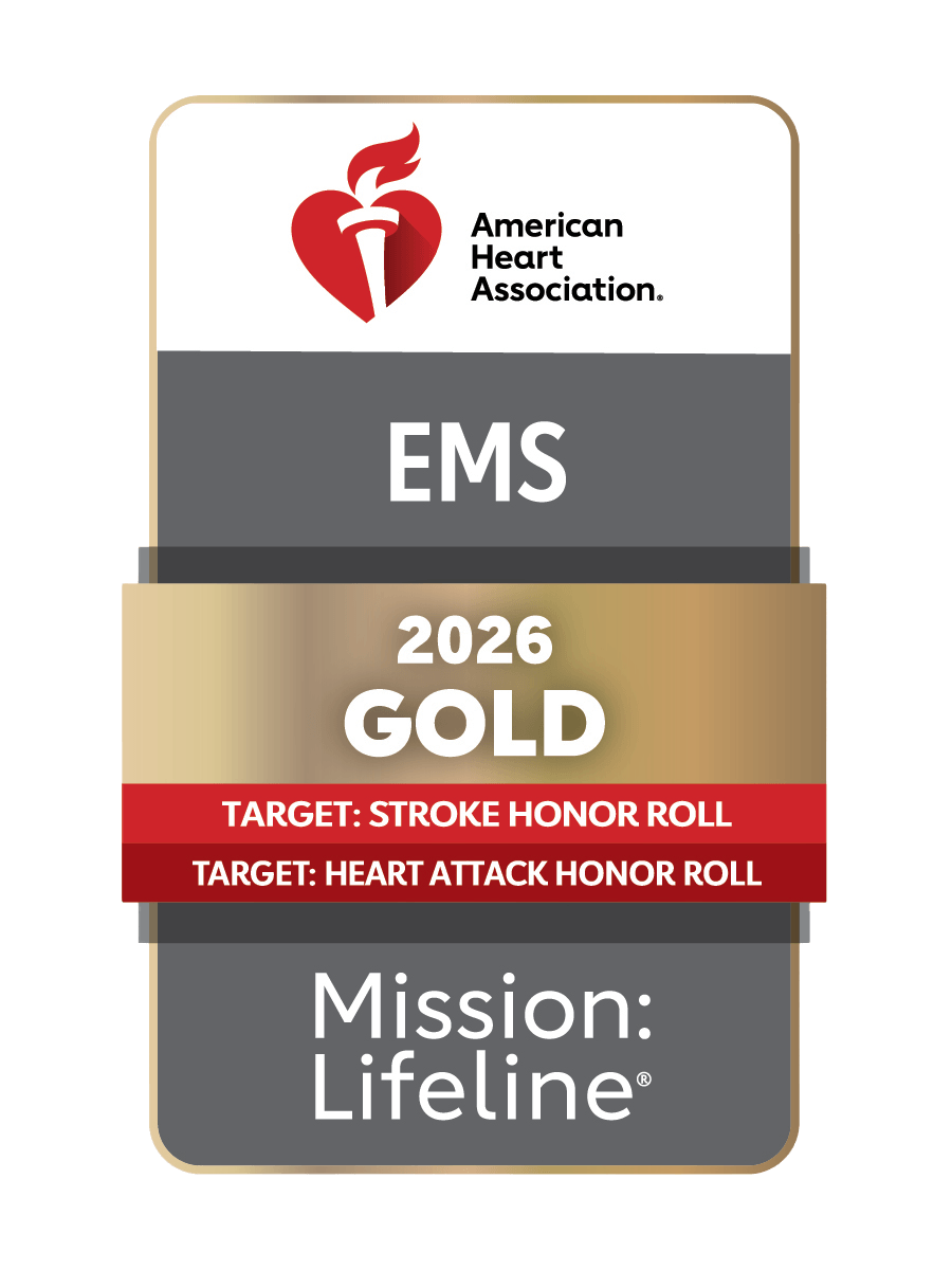 AHA Mission Lifeline Gold EMS 2026 award badge